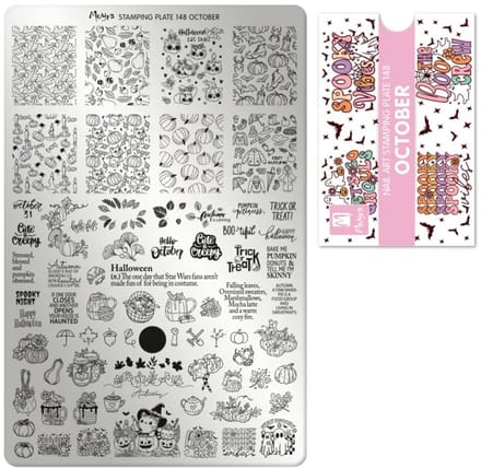Moyra Stamping Plate 148 OCTOBER + Gratis Try-on Sheet