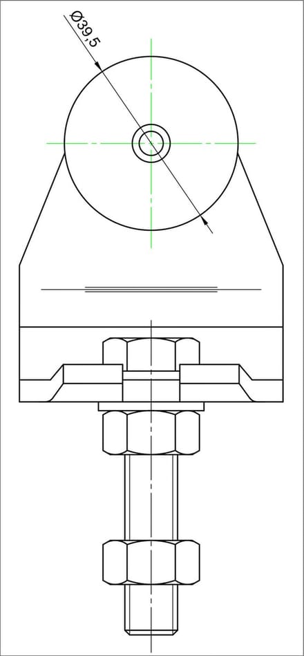 SB hangrol enkel met nylon wielen, type 170