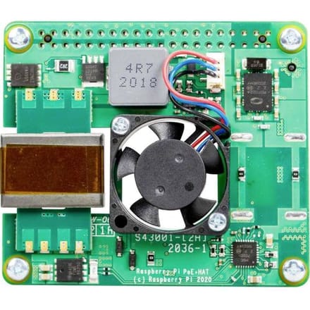 Raspberry Pi® PoE+ Hat Geschikt voor model: Raspberry Pi® 3 B+, Raspberry Pi® 4 B