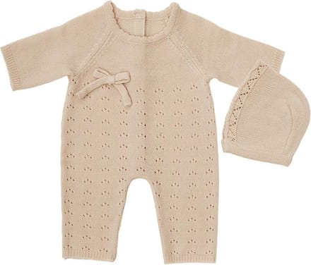 Byastrup Poppenkleding Boxpakje Met Muts 35 Cm Beige