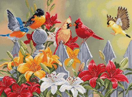 Luca-S Backyard Birds with Daylilies borduren (pakket) BU5024