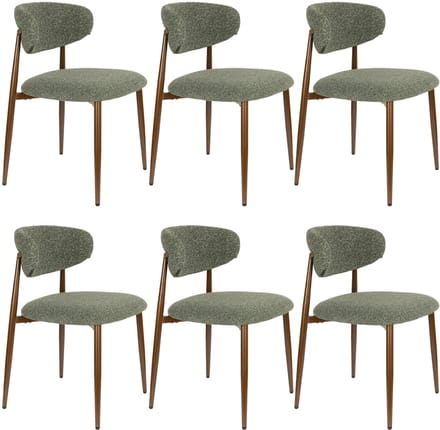 Housecraft Living Noor Eetkamerstoelen Groen - Set van 6
