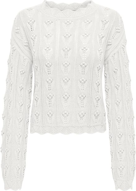 Jacqueline de Yong Trui Jdymarie L/s O-neck Dot Pullover Kn 15343843 Cloud Dancer Dames Maat - M