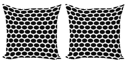 ABAKUHAUS Dots Kussenbezug Set – 2x45x45 cm – Dubbelzijdig bedrukt, Rits