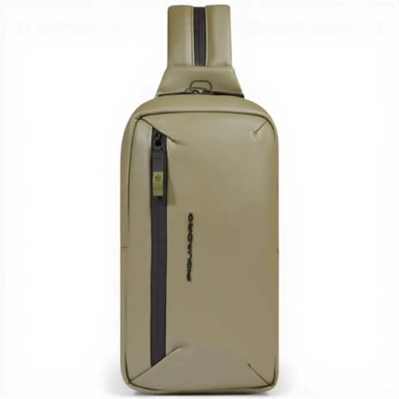 Piquadro Monospalla C2ow Unisex Green Water-resistant met iPad Mini Deur