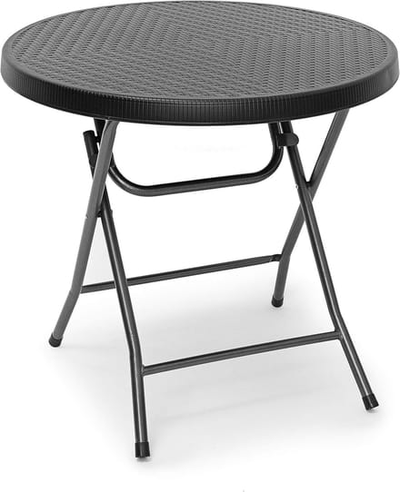 Ronde inklapbare tuintafel voor buiten en binnen - 80 cm diameter - zwart