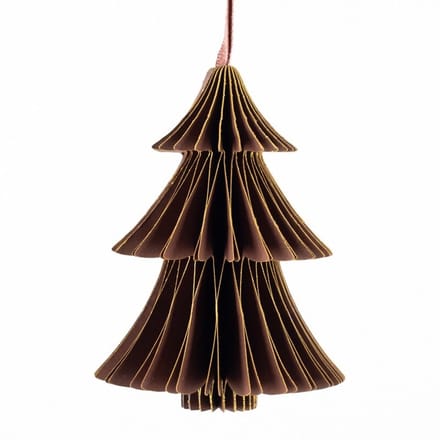 Papieren honeycomb kerstboom bruin