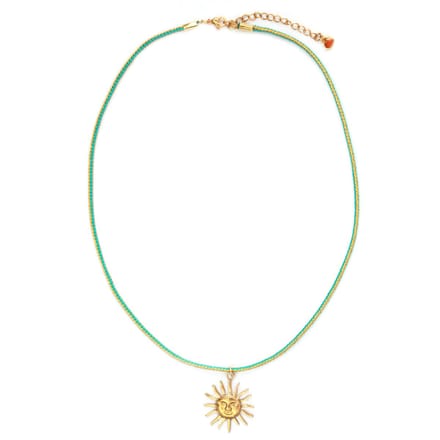 Ketting metallic turquoise zon