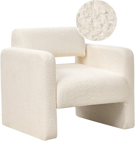 HALLSBERG - Fauteuil - Gebroken wit - Bouclé