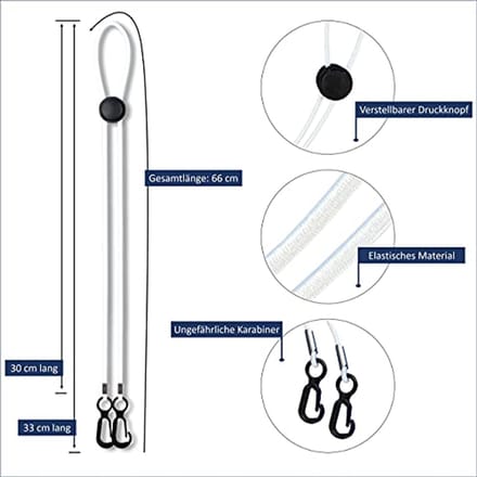 Elastische maskerhouder - verstelbare maskerketting voor mondbescherming (set van 6)