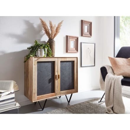 Wohnling dressoir mangohout leisteen 80  cm