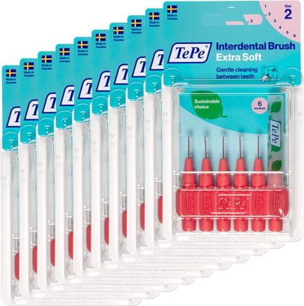 Tepe X Zacht Ragers - Interdentale Borstels 0.5mm Lichtrood Voordeelverpakking 10 stuks