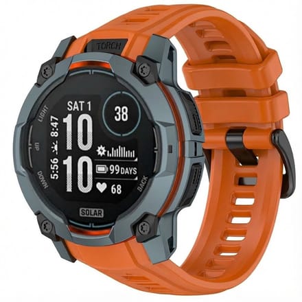 Siliconen bandje - geschikt voor Garmin Instinct 3 Amoled / Solar 50mm - gespsluiting - oranje
