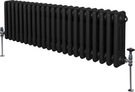3-kolomsradiator - zwart - 300x1012 mm - 15 jaar garantie