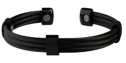 Magneet Armband Trio Cable Black Black-S/M