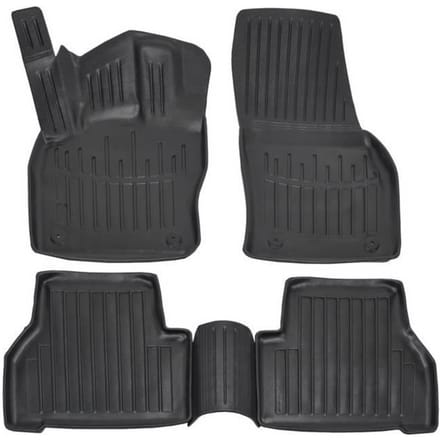 Tapis de sol - SCOUTT - Volkswagen Caddy 4 - Caoutchouc Premium - Sur mesure - Noir noir