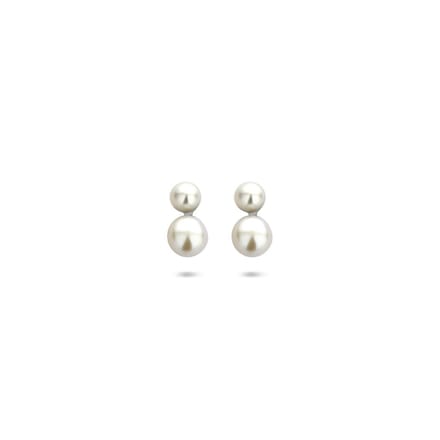 Zilveren gerhodineerde oorknoppen parel 7,5 mm - 1341126