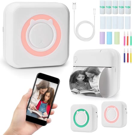 Thermische Draagbare Smartphone Fotoprinter - Direct Afdrukken - Compact en Draadloos - Bluetooth Connectiviteit - Voor On-the-Go Herinneringen