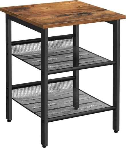 Parya Home - Bijzettafel - Hout&Metaal - 40x40cm - Bruin