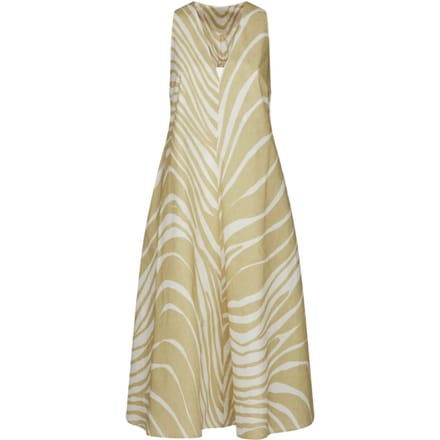Skills & Genes - Lange jurk Beige/groene W274A19