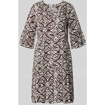 regular fit mini-jurk van 100% viscose met tegelprint