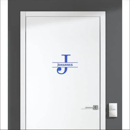 Deursticker Met Naam -  Johannes - Blauw