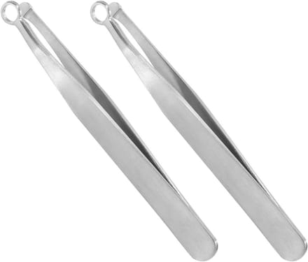 Neushaar Pincet - Neustondeuse Set - Haar Verwijderen - Ringkop Ontwerp - 2 stuks - Zilver
