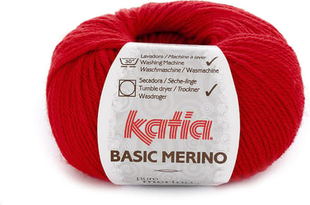 Katia Basic Merino - 04 rood - Wol/Acryl Garen