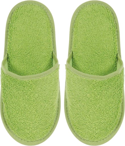 Badslippers Badstof Uni Pure met Zool Groen Maat 43 - 1 Paar
