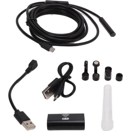 8mm Wifi Industriële Endoscoop Inspectiecamera 1200P HD Lens IP68 Waterdicht Instelbare LED voor 3.5m / 11.48ft black