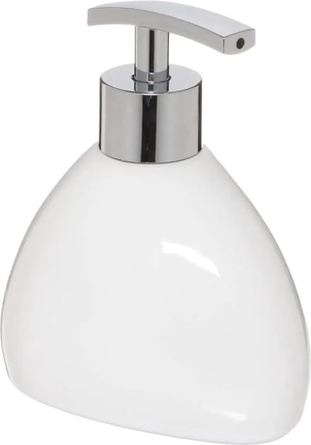 5Five Zeeppompje/dispenser - keramiek - wit - 300 ml - navulbaar - toilet/badkamer/keuken