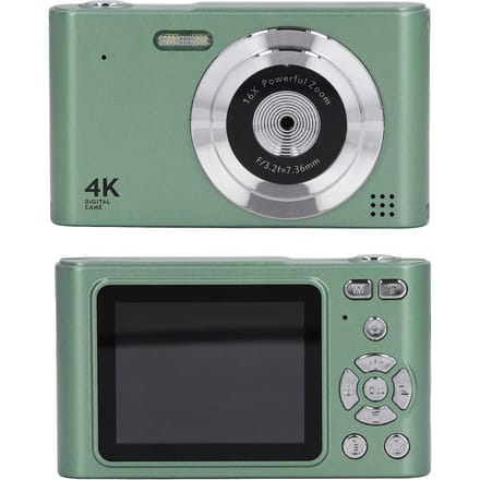 Appareil photo numérique 48MP 2.5K HD Double caméra Zoom 16x Auto Focus Caméra numérique de poche intelligente Vlogging vert