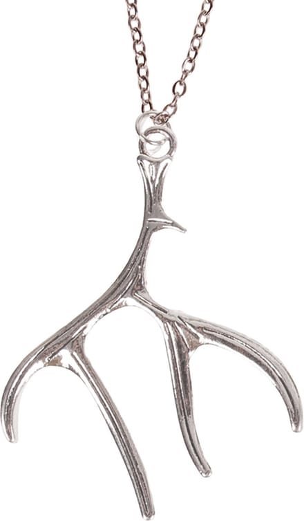 Ketting 55cm - Hanger Gewei zilverkleurig 5x4cm