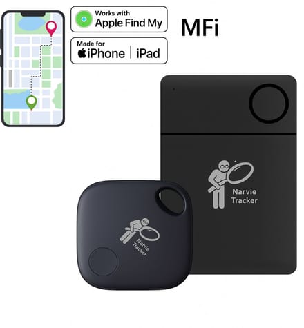 Narvie – Tracker set (2 stuks) – Sleutel tracker & Portemonnee tracker – Werkt met Apple Find My – Zonder abonnement – iOS