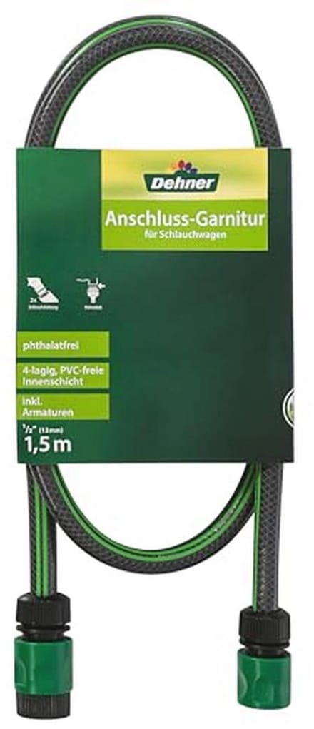 Aansluitset voor slangwagen 1,5 m 1/2 inch PVC