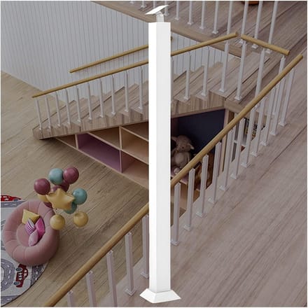 Balusterpaal - Trapleuning paal - Veilig traplopen - Verstelbare hoek - 115cm - Wit