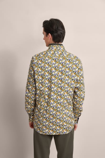 Bugatti Herren Casual overhemd met button-down kraag