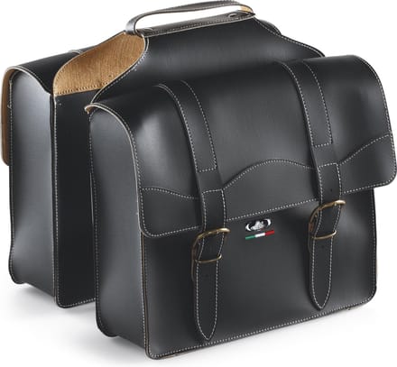 Selle Monte Grappa Bauletto Dubbele Fietstas - 29 liter - leer - zwart