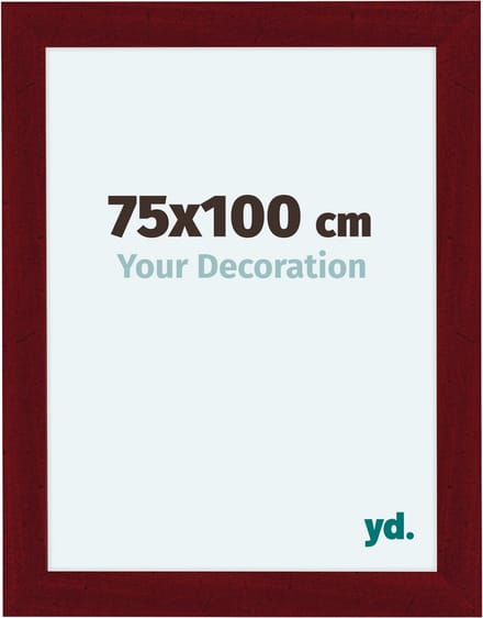 Your Decoration - Fotolijst 75x100 cm - MDF - Wijnrood Geveegd - Como