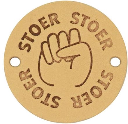 2x Leren Label Stoer rond 3,5cm - Durable