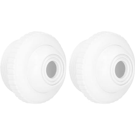 Lot de 2 buses de massage rotatives à filetage mâle de 1,5 po pour piscine et spa white