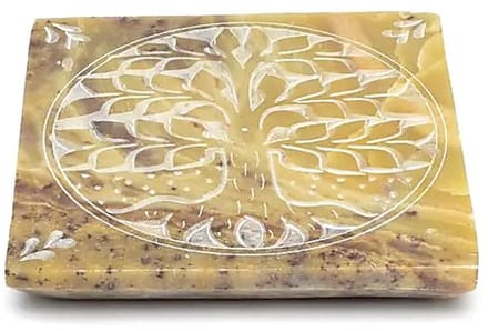 Wierookbrander Levensboom zeepsteen 10 cm x 10 cm