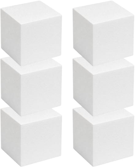 Piepschuim vormen - kubus - 6x - 15 x 15 x 15 cm - styropor hobby / DIY vorm - basis knutselfiguren
