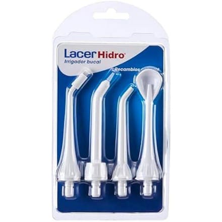 Oplaadbare monddouche - LACER - Hidro Advanced - Set van 4 - Effectieve reiniging - Accessoires inbegrepen wit