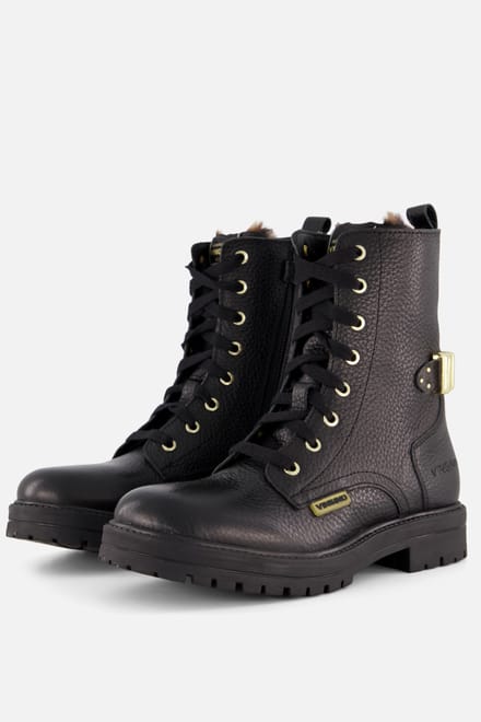 Vingino Vingino Veterboots zwart Leer