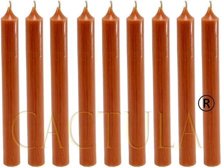 Cactula mooie dinerkaarsen 19.5 cm Cognac 18 stuks | 6 branduren
