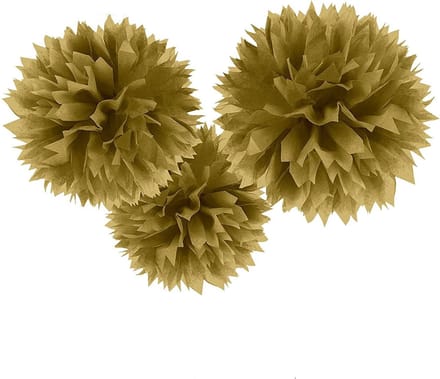Amscan Pompoms Feestdecoratie 40,6 Cm 3 Stuks Goud