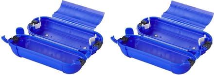 Proplus Stekkersafe veiligheidsbox - 2x - IP44 - voor Schuko stekkerverbindingen - blauw