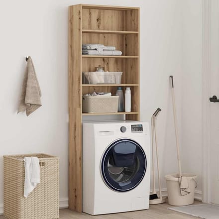 vidaXL - Wasmachinekast - 64x24x190 - cm - artisanaal - eikenkleur