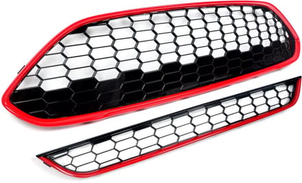 Voorbumper Hoofdbumpergrille + Ondergrilles - Voor Ford Fiesta Mk7.5 Facelift (2013-2017) - Auto Accessoires